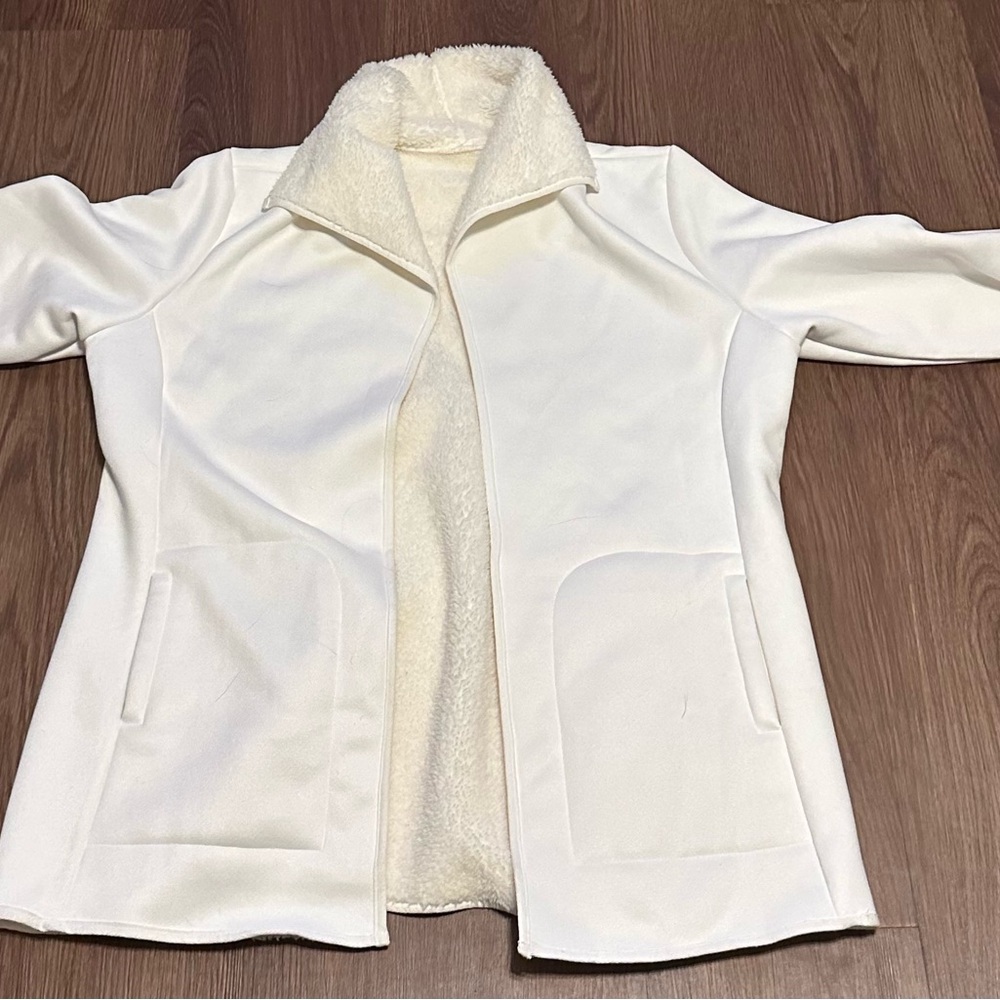 Women's White Fleece-Lined Jacket